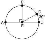 AD is a diameter of E and BE is perpendicular to AD. If m CD = 30°, what is m BEC? 30° 60° 90° 150°