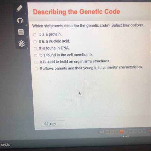 Which statements describe the genetic code? Select four options.