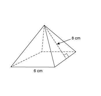 What is the surface area of the square pyramid? (100 POINTS BTW) (: A:60 cm2 B:132 cm2 C:228 cm2 D:2