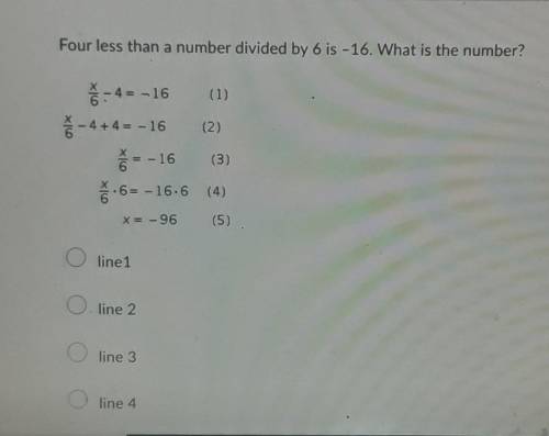 Four less than a number divided by 6 is -16. What is the number?