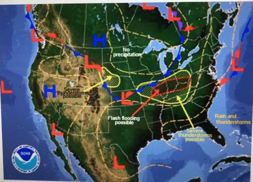The weather map below shows a high pressure zone in the western U.S. centered just east of Californi