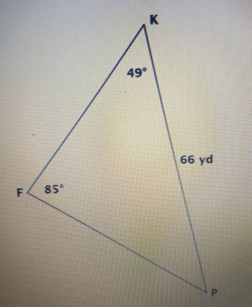 What is the length of missing side FP? Round answer to nearest tenth.