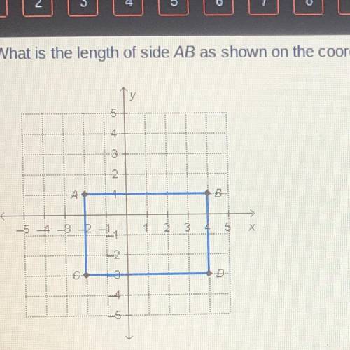 What is the length of the side AB as shown on the coordinate plane?