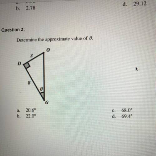 Determine the approximate value of theta