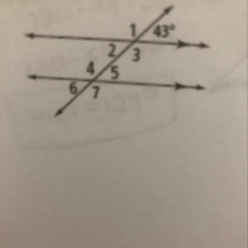 Identify all the numbered angles that are congruent to the given angle.