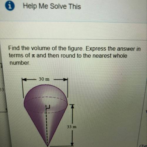 Find the volume of the figure. Please break it down for me trying to understand how to solve this :)