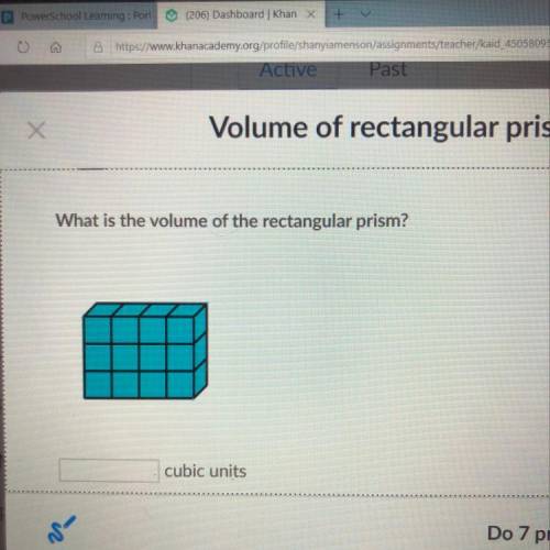 What is the volume of the rectangular prism? In cubic units?