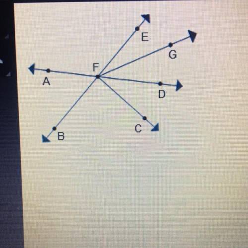 In the diagram, which angle is part of a linear pair and part of a vertical pair?