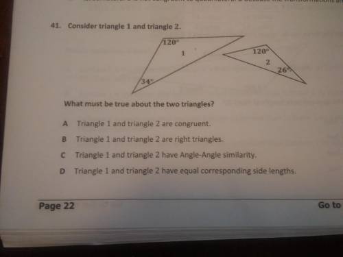 What must be true about the two triangles?