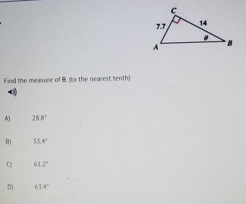 Find the measure of . (to the nearest tenth) PLEASE I NEED HELP :((