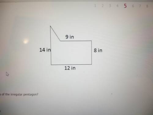 URGENT ASAP: What is the area of the irregular pentagon? A. 43 inches squared  B. 105 inches squared
