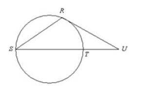 Please help!In the circle, mS = 21, mRS = 100 and RU is tangent. The diagram is NOT to scale.What is