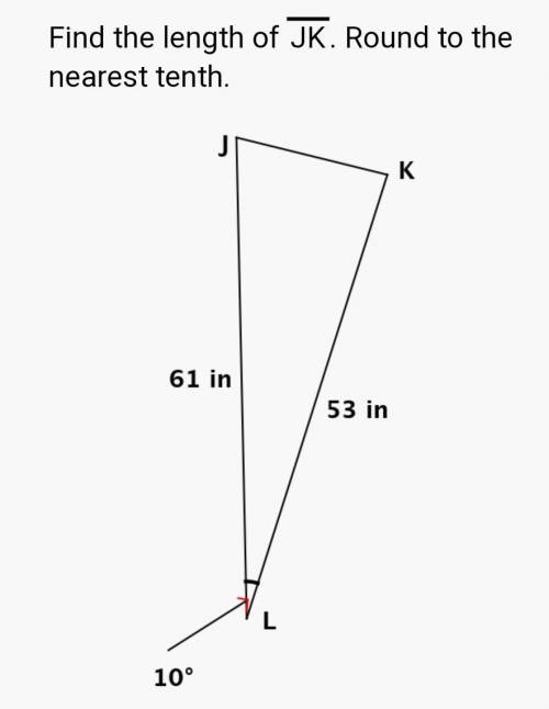 Find the length of __ JK Round answer to nearest tenth.