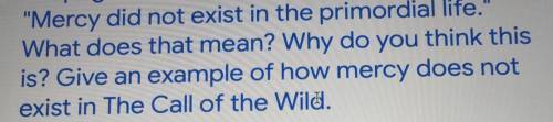 I need help with this question and about mercy in the call of the wild