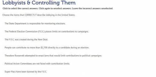 Which of these answers correctly describes lobbying in the United States?
