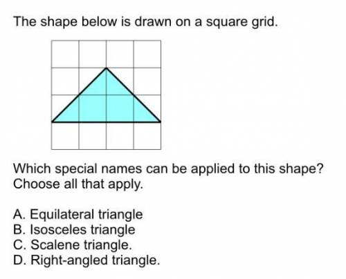 Question on mathswatch, what special name can be applied to this shape?Equilateral TriangleIsoceles