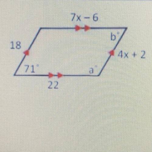 Find the value of each variable in each parallelogram.