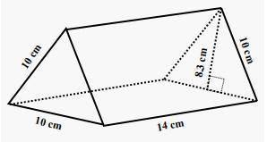 Find the Lateral Surface Area of the triangular prism. Question 5 options: 420 cm2 462 cm2 581 cm2 5