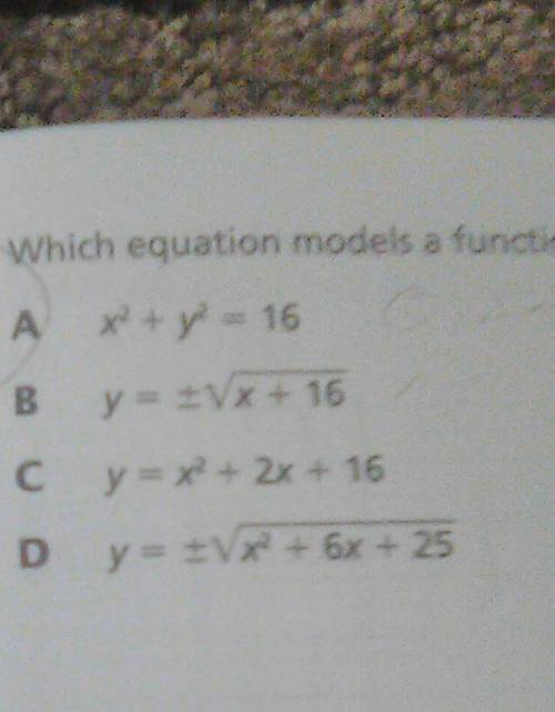 Which equation models a function?plzzxzz helpplz help