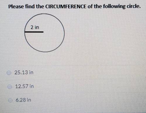 Please find the CIRCUMFERENCE of the following circle.
