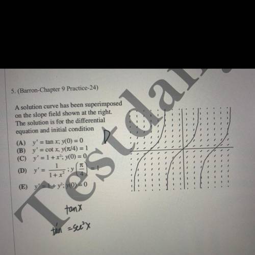 Calculus question plz!Through the graph, I noticed that it’s tangent function. However, the derivati