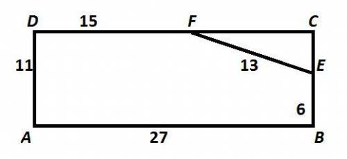 A triangular corner region is sliced off a rectangular region as shown below. What is the area of th