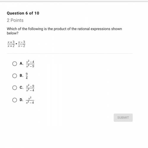 Which of the following is the product of the rational expression shown below