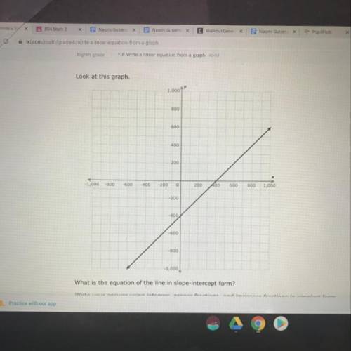 Plz help me answer the graph I have to finf the equation of the slope