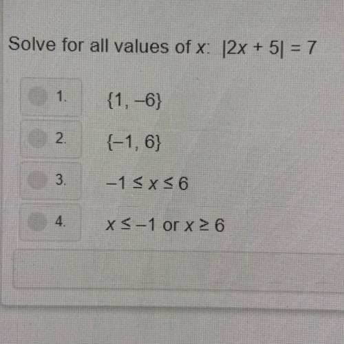 Solved for all values of x: |2x + 5|=7