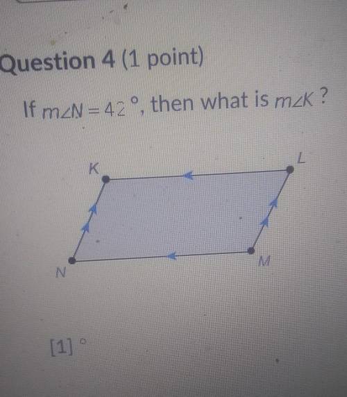 If m N=42 degrees, then what is m k ?please help me