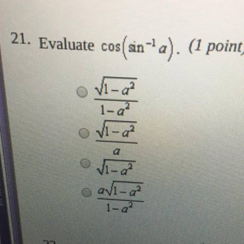 Evaluate cos(sin^-1a)