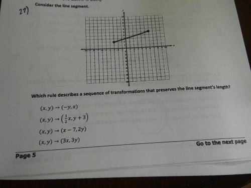 Need help ASAP. Which rule describes a sequence of transformations that preserves the line segments