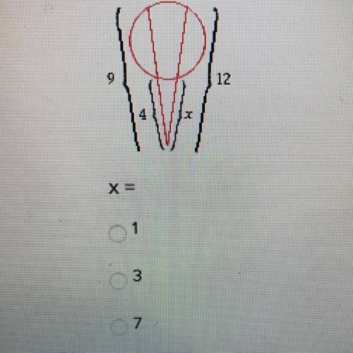 X= a) 1 b)3 c)7 pleaseeee help