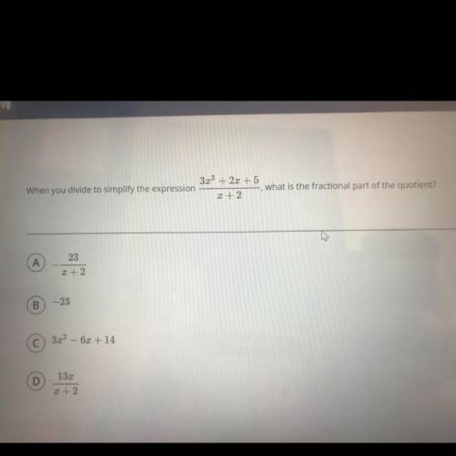 Please let me know if it’s A B C or D
