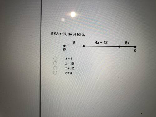 If RS=97, solve for x