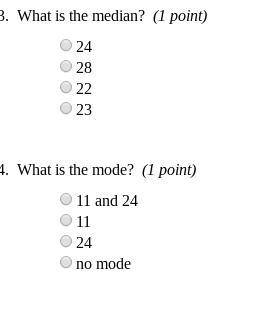 Pls help i really need it 1. What is the median? 2. What is the mode 3. What is the range