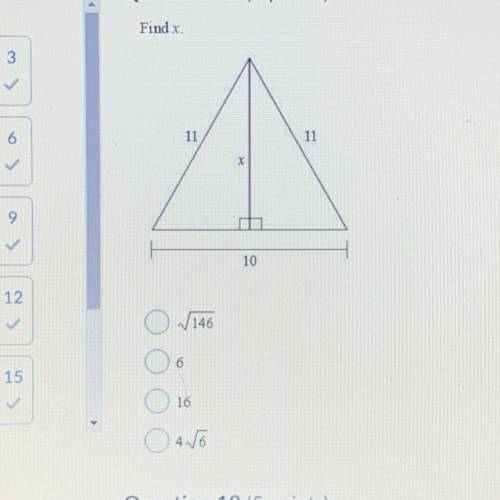 Find x. PLEASE HELP!!