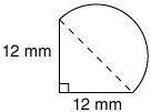 What does the perimeter of this figure consist of?one semicircle and one line segmentone semicircle