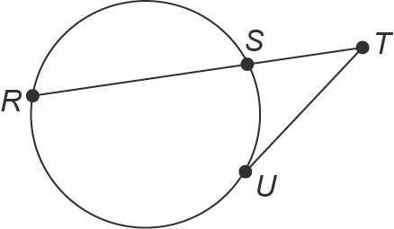 In the figure, TU is tangent to the circle at point U. Use the figure to answer the questions. Descr