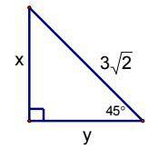 I'll give more points here is what I need. Find the values of x and y in each right triangle. I adde