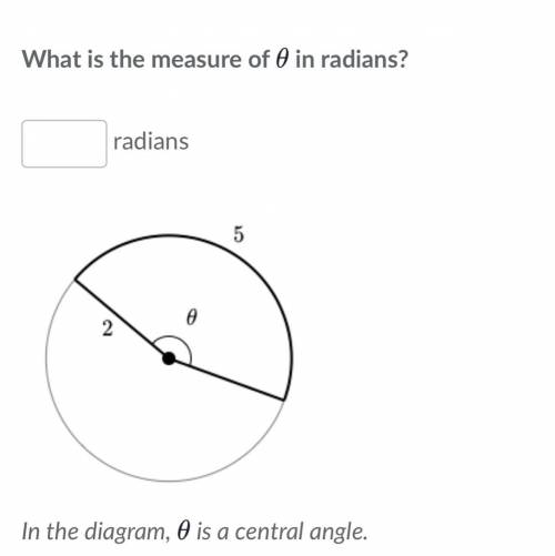 What is the measure of 0 (theta) in radians?