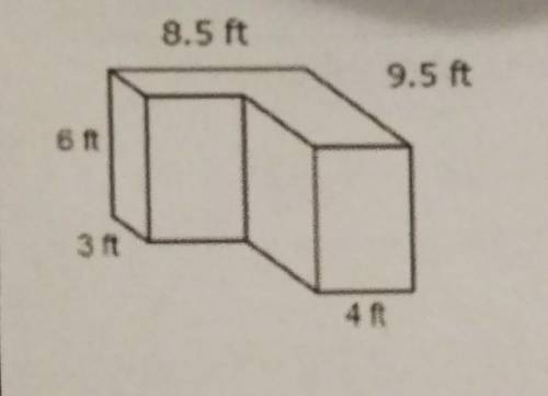 Find the volume of the following figure.Volume is area of the base times height.8.5 ft9.5 ft4