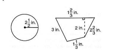 6. About how many more inches is the circumference of the circle than the perimeter of the quadrilat