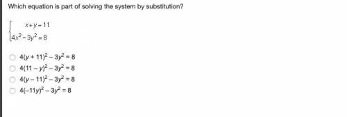 Which equation is part of solving the system by substitution?