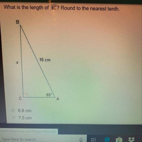 What is the length of bc ? Round to the nearest tenth