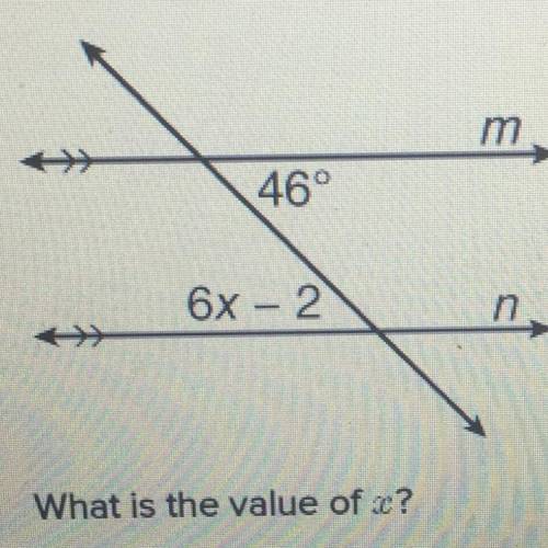 Given: mi || n What is the value of x ?