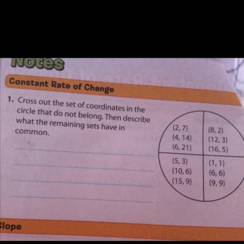 Constant rate of change (question in photo)
