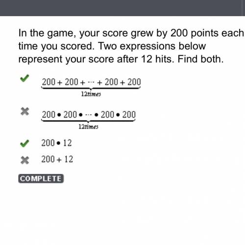 Both of the correct answers equal 2,400 points. Why do they have the same value?