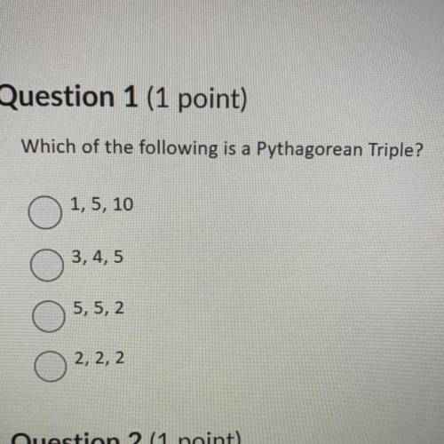 Which of the following is a Pythagorean Triple?