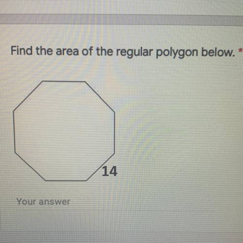Find the area of the regular polygon below. PLEASE HELP WILL MARK BRAINLIEIST!